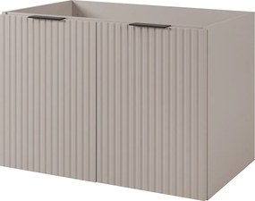 Szafka łazienkowa z drzwiami, Kaszmir + czarny uchwyt, 80 x 57 x 46 cm