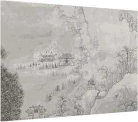 Obraz na szkle - Chiński krajobraz (70x50 cm)