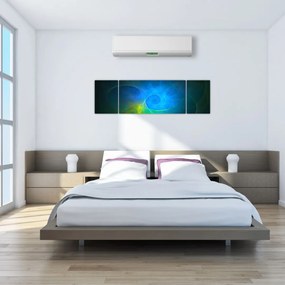 Obraz niebieskiej abstrakcji (170x50 cm)