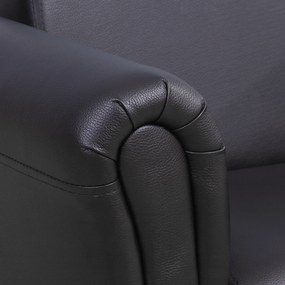 HOMCOM Zestaw Sofy Dziecięcej z Podnóżkiem, Czarny, Komfort i Styl dla Twojego Malucha