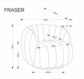 Obrotowy fotel wypoczynkowy Fraser Halmar