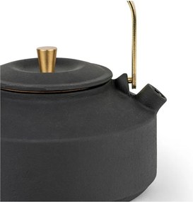 Czarny żeliwny dzbanek do herbaty z sitkiem 1 l Shangdong – Bredemeijer