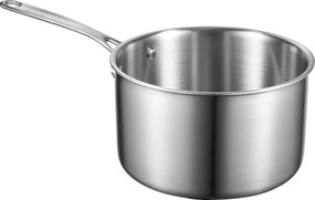 Garnek SucceBuy ze Stali Nierdzewnej 3,8 L, Garnczek z Pokrywą ze Szkła I Ergonomiczną Rączką, Nieprzywierający, Zmywalny w Zmywarce, Przyrząd Kuchenny