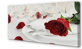 Duży obraz na płótnie Romantyczna Kolacja z Różami