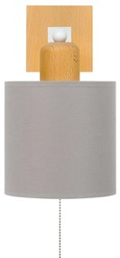 Szary kinkiet LED CL-SHWD-WE10x10BU-GR jednopunktowy z litego drewna z