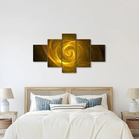 Obraz abstrakcyjnej żółtej spirali (125x70 cm)