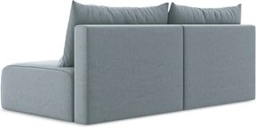Niebieska aksamitna rozkładana/ze schowkiem sofa 216 cm Kalena – Makamii