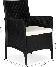 Zestaw 2 foteli ogrodowych Livora 002 z poduszkami, kolor czarny