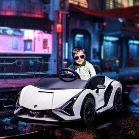 HOMCOM Samochód Dziecięcy Małe Elektryczne Rowerki Duże Elektryczne Rowerki Elektryczne Rowerki Na Urodziny SUV Z Pilotem Muzyką Kolor Biały Aosom PL