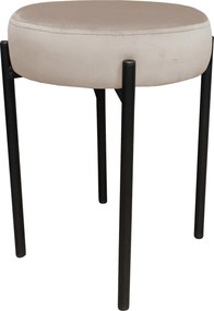 Taboret DIOR stelaż metalowy tkanina Welur : Kolor Stelaża - Czarny , Kolor tkaniny - VELVET - MG09, Typ tkaniny - Velvet