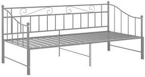 Szare metalowe łózko rozkładane 90x200 cm - Leoli