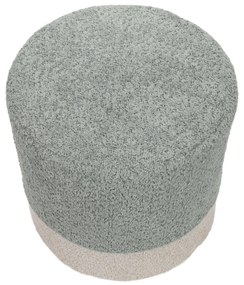 Pufa okrągła tapicerowana w dwóch kolorach boucle, Ø 35 x 34 cm