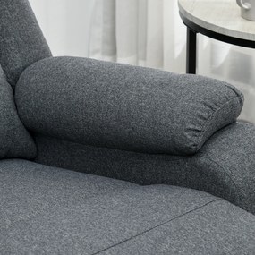 HOMCOM Fotel relaksacyjny z funkcją leżenia i podnóżkiem, regulowany, do 150 kg, rama stalowa, 90 x 96 x 98 cm, Szary