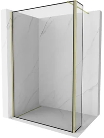 Mexen Kioto ścianka prysznicowa Walk-in 120 x 30 cm, czarny wzór, złota - 800-120-212-50-70-030