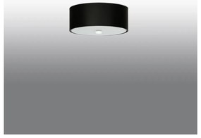 Czarna lampa sufitowa z tekstylnym kloszem ø 30 cm Herra – Nice Lamps
