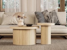 Stolik kawowy okrągły - MDF - Naturalny