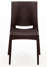 Ciemnobrązowy zestaw mebli ogrodowych z imitacji rattanu dla 4 osób Rattan – Floriane Garden