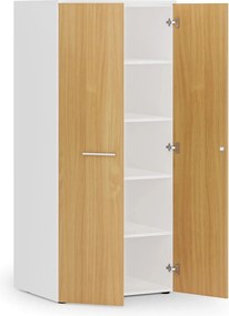 Szafa biurowa z drzwiami PRIMO WHITE, 1781 x 800 x 600 mm, biały/buk