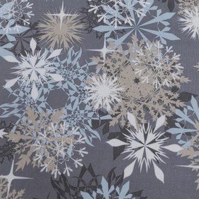 PrzytulneMieszkanie.pl Prześcieradło z mikrofibry SNOWFLAKE niebieskoszare 180x200 cm