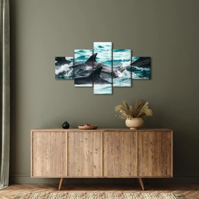 Obraz - Delfiny w oceanie (125x70 cm)