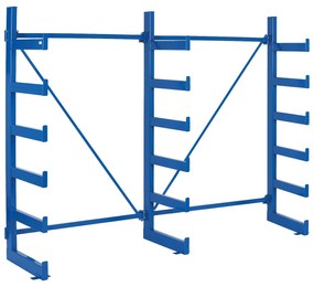 Regał wspornikowy, jednostronny, 2000 x 2700 x 624 mm, 6 pięter