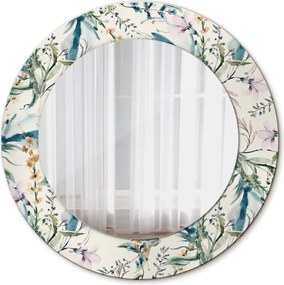 Lustro dekoracyjne okrągłe Kwiaty akwarelowe