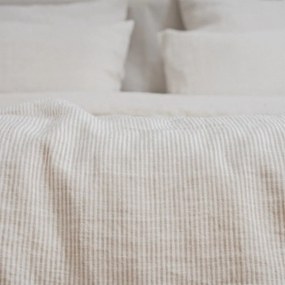 Białbeżowa lniana pościel dwuosobowa 200x200 cm – Linen Tales