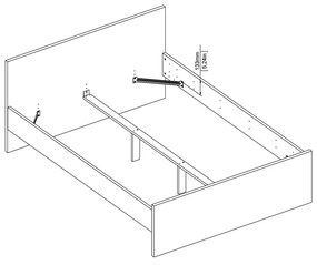 Czarne łóżko dwuosobowe 140x190 cm Naia – Tvilum