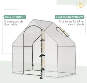 Outsunny Szklarnia przechodnia, 1,80 x 1,00 x 1,68 m, szklarnia foliowa, wytrzymała folia, Biała