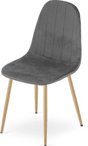 Krzesło do jadalni PADVA VELVET, ciemnoszare