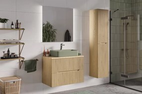 Szafka pod umywalkę nablatową NORDIC CREMONA 2S 80cm dąb cremona z blatem COMAD