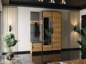 Garderoba ROJ 13 Dąb Craft Złoty + Szary