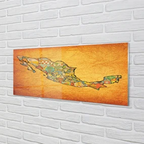 Szklany Panel Kolorowa mapa