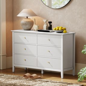 HOMCOM Komoda Sideboard z 6 szufladami Nowoczesna komoda do przechowywania do salonu sypialni przedpokoju 100 x 40 x 78 cm Biały | Aosom PL