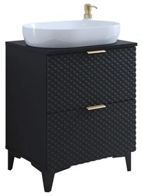 Szafka pod umywalkę nablatową LAURA 2S 60cm czarna mat HELVETIA