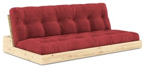 Czerwona sztruksowa rozkładana sofa 196 cm Base – Karup Design