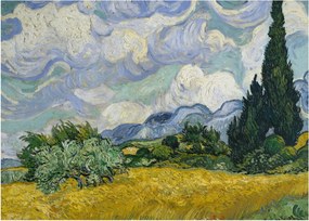Obraz - Vincent van Gogh, Wheat Field with Cypresses, reprodukcje (70x50 cm)