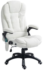 Vinsetto Fotel biurowy ergonomiczny z masażem regulacja wysokości biały udźwig 120 kg | Aosom PL