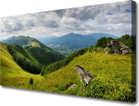 Obraz na płótnie Górska Polana o Poranku