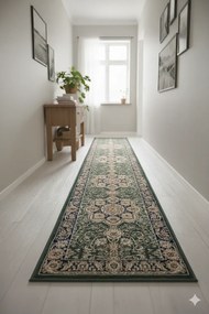 Zielony klasyczny chodnik z rozeta na metry C8-N31