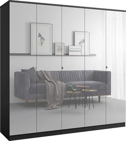 Szafa uchylna z lustrem Monza 5D 200 Czarna