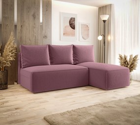 Różowa narożna sofa rozkładana M9-P94
