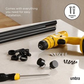 Stalowy regulowany karnisz 168 - 305 cm Cappa – Umbra