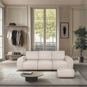 Kremowa sofa z materiału bouclé 287 cm Mirel – Rodier