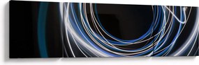 Obraz niebieskich linii (170x50 cm)