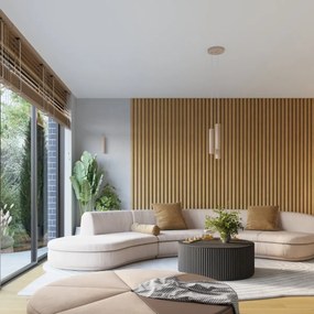 Lampa wisząca KARBON 2 taupe ryflowana SOLLUX  LIGHTING