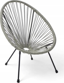 Żyłkowe krzesło ogrodowe dla dzieci Arjana, 66 cm, szare