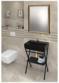 Czarna ceramiczna umywalka 60x42 cm Sistema – Sapho