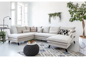 Jasnobeżowa rozkładana sofa w kształcie litery "U" Miuform Charming Charlie, lewostronna