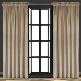Zasłona welurowa na taśmie 140x250 velvet gruba zaciemniająca beżowa